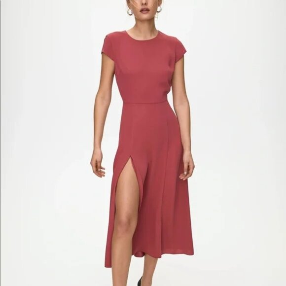 Aritzia Babaton Hamptons Midi Dress Fresco Pink Size 4 - Picture 2 of 7